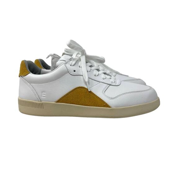 Everlane The ReLeather Court Sneaker White Mustard Women's Size 9 Men's 7 NEW - Picture 4 of 9